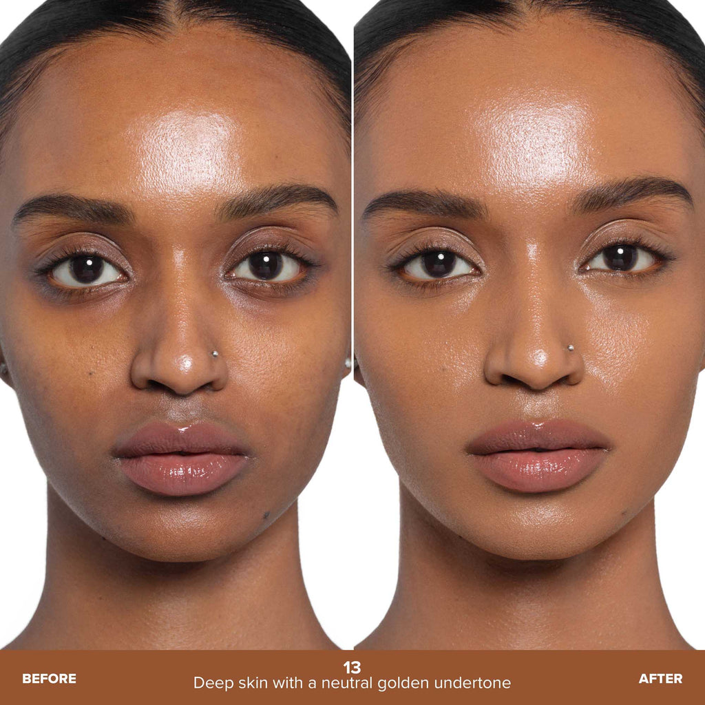 Shade 13 | Beauty Balm Serum Boosted Skin Tint Before & After - Shade 13